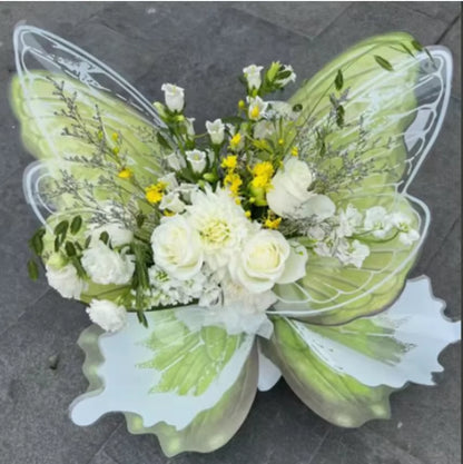 20 Pcs/Pack Flower Wrapping Paper DIY Butterfly Wings Shaped Bouquet Packaging Paper Wedding Party Gift Packing Florist Material