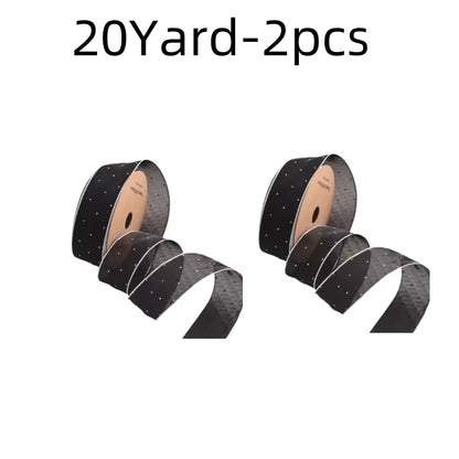 20Yards 4CM Silver Dots Organza Gauze Packaging Ribbon Tape Flower Gift Box Wrap Bow DIY Wedding Christmas Party Decoration