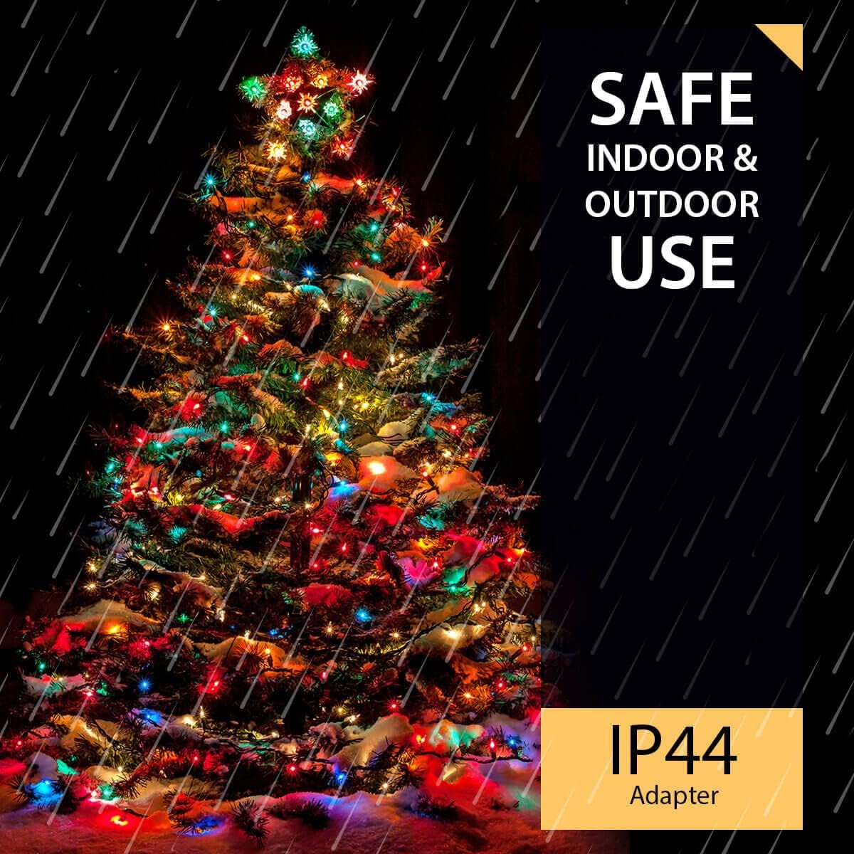 ® Christmas Lights 100 LED 10M/32Ft Christmas Tree Lights for Indoor & Outdoor Multicolour Decorations Fairy String Lights for Xmas Garden Bedroom & Party | Mains Powered Green Cable