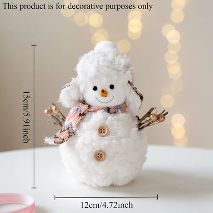 1Pc/3Pc Pink Knitted Christmas Snowman Ornaments, Desktop Decorations, Small Holiday Party Figurines, Holiday Party Decorations