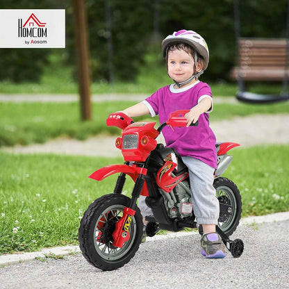 6V Kids Child Electric Motorbike Ride on Motorcycle Scooter Children Toy Gift for 3-6 Years (Red)
