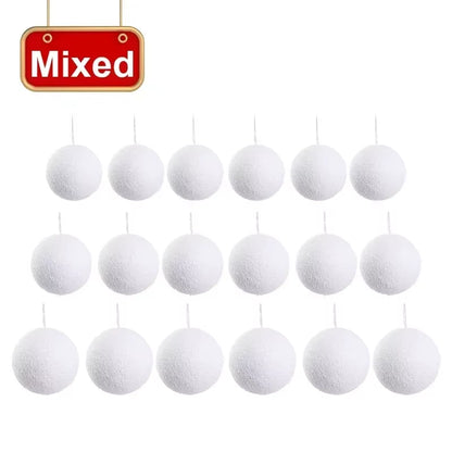54/6PCS Foam Christmas Balls Xmas Tree Hanging Pendant White Snowball Wedding New Year Party Home Decorations Ball Ornament
