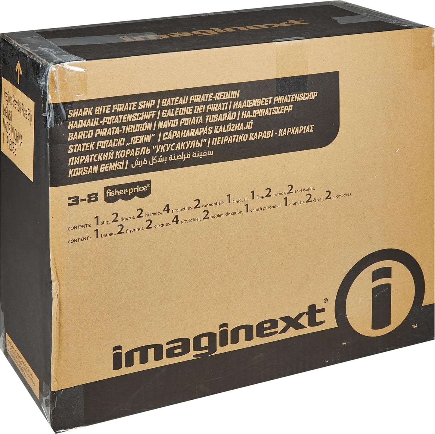 Imaginext Preschool Toy Shark Bite Pirate Ship Playset with Figure & Accessories for Pretend Play Kids Ages 3+ Years, HGN68