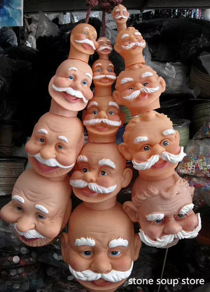 1Pc High-Quality 3D Vinyl Santa Claus Head Christmas Decorations Diy Accessories Craft Ornament Elderly Face