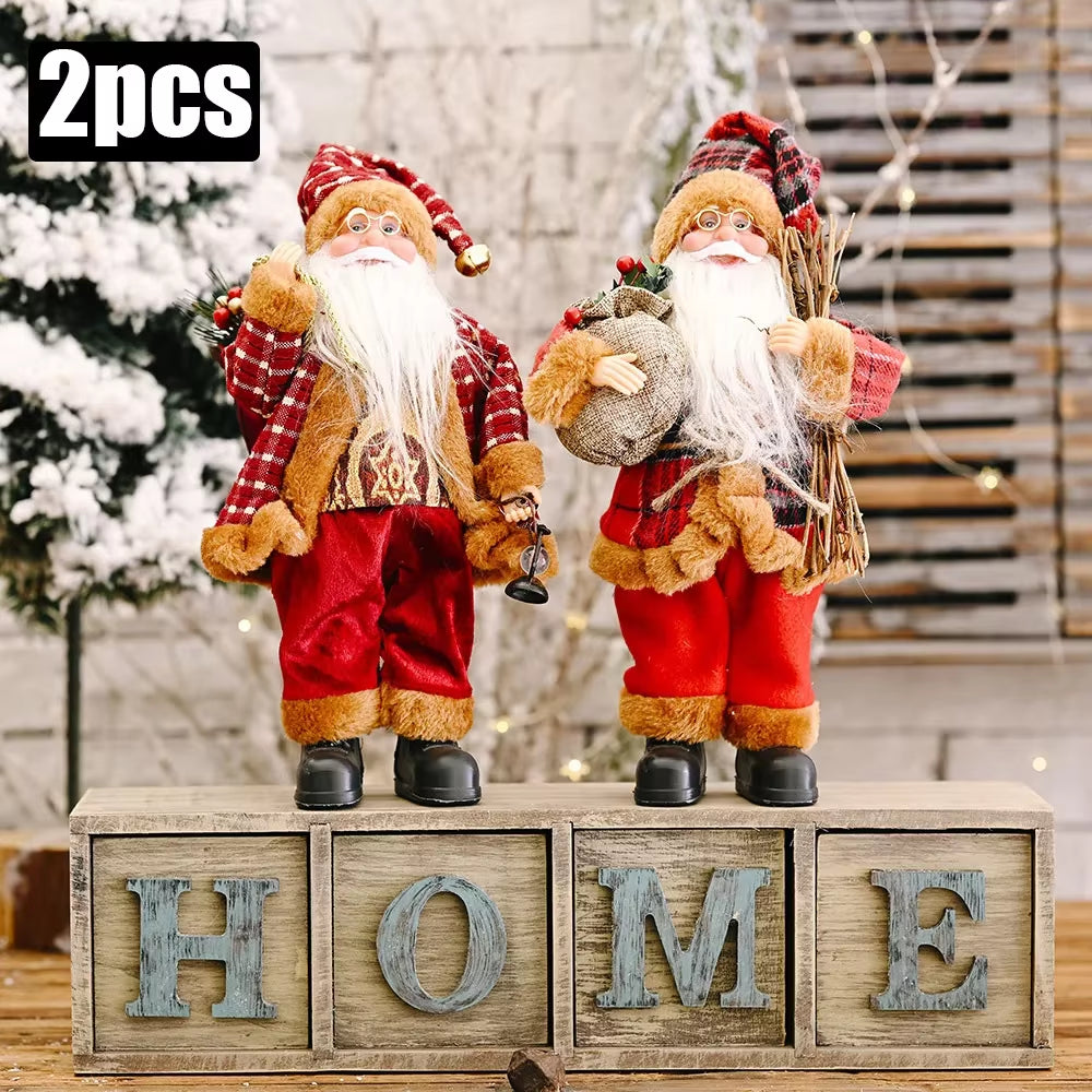 1~4PCS Santa Claus Figurine Doll Children Xmas Gift Christmas Tree Decorations 2024 Navidad Home Party Supplies Figure Ornaments