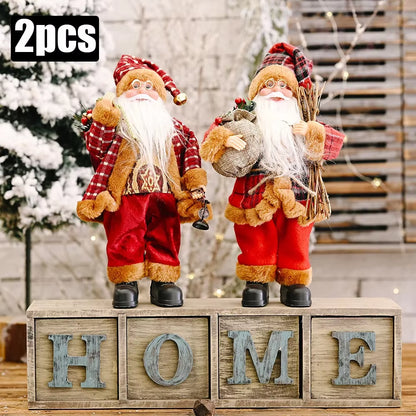 1~4PCS Santa Claus Figurine Doll Children Xmas Gift Christmas Tree Decorations 2024 Navidad Home Party Supplies Figure Ornaments