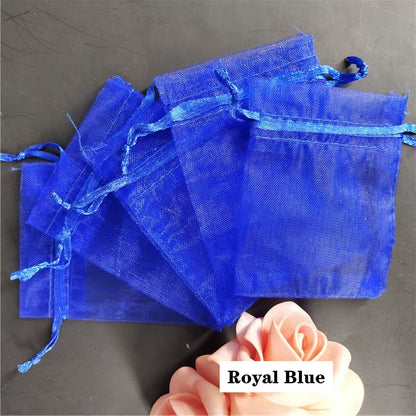 50Pcs Tulle Bags Organza Sheer Gauze Element Jewelry Bags Packing Drawable Organza Bags Wedding Christmas Organza Gift Bag 5Z