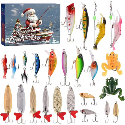 Fishing Advent Calendar 2024 24 Days of Christmas Countdown Calendar Xmas Surprise Fish Bait Gift for Fisher Adult Men