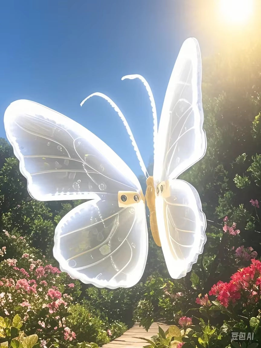1Pcs LED Outdoor Simulation Dynamic Static Butterfly Lights Holiday Party Home Christmas Decorations