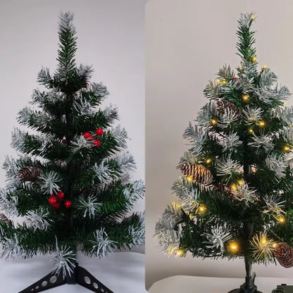 Mini Christmas Tree PVC with Led Light Bar Pinecone Table Top Christmas Tree 45Cm/60Cm Christmas Party Atmosphere Decoration