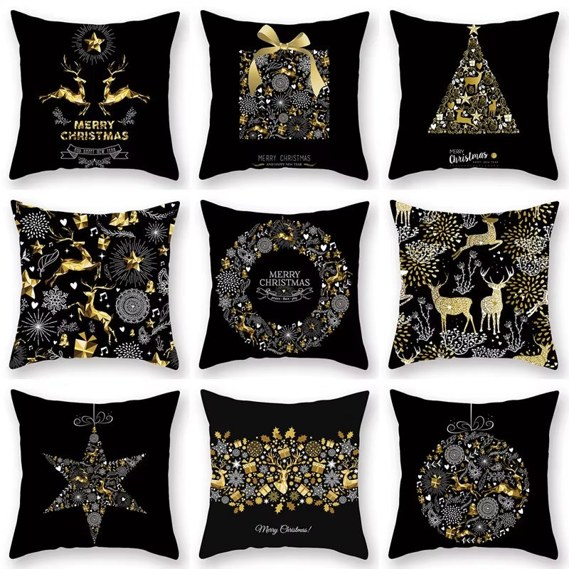 Christmas Cushion Cover Merry Christmas Decorations for Home 2023 Christmas Ornament Navidad Xmas Santa Natal Noel New Year 2024
