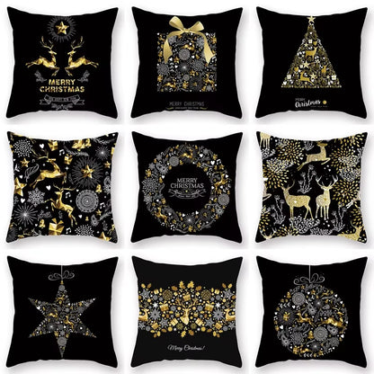 Christmas Cushion Cover Merry Christmas Decorations for Home 2023 Christmas Ornament Navidad Xmas Santa Natal Noel New Year 2024