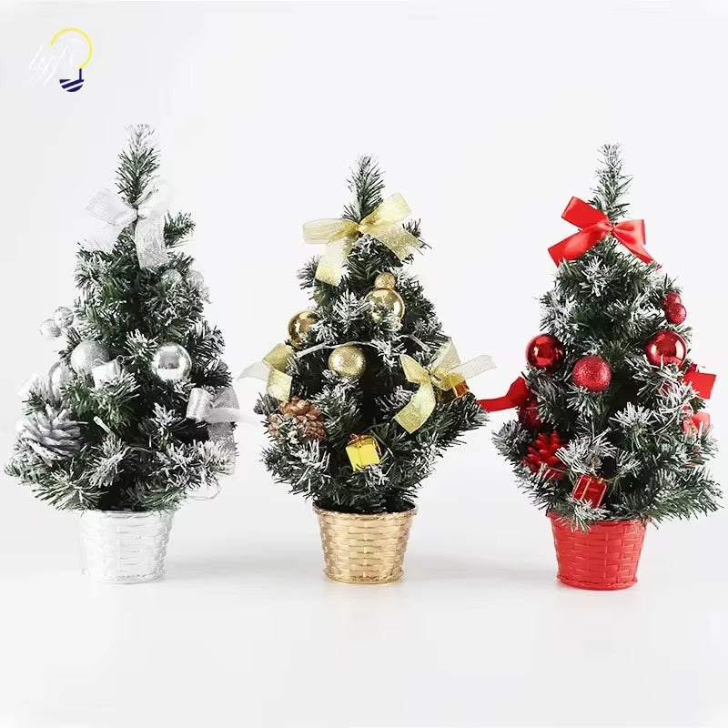 20/30/40Cm Christmas Tree Home Bedroom Party Decorations Artificial Christmas Tree Children DIY Handicraft 2025 New Year Gift