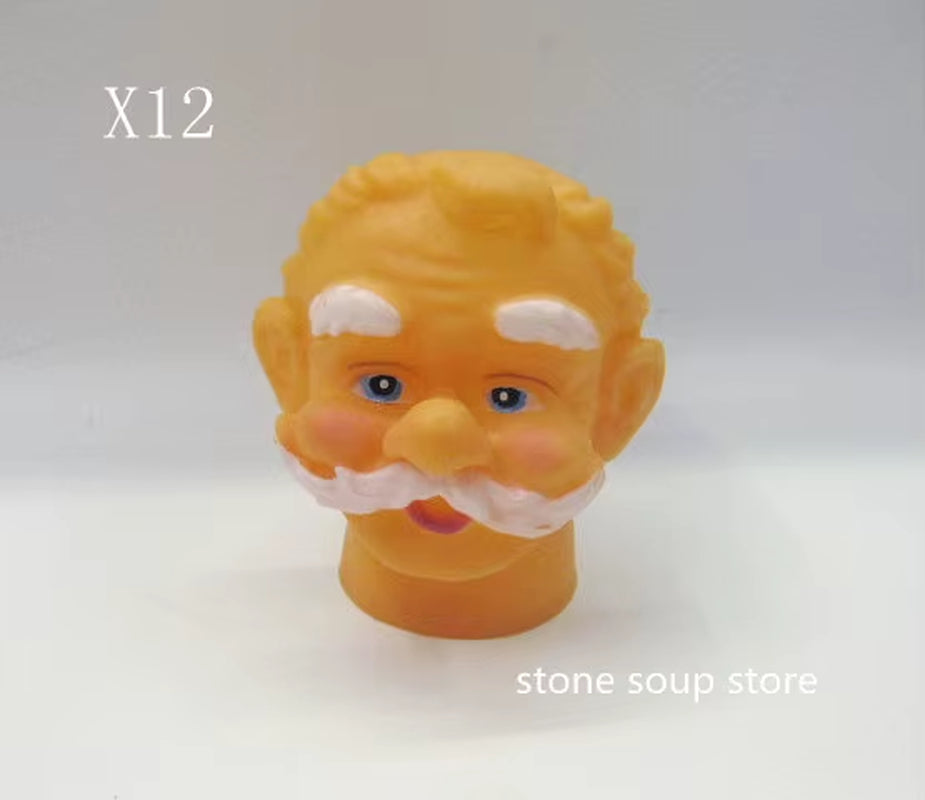 1Pc High-Quality 3D Vinyl Santa Claus Head Christmas Decorations Diy Accessories Craft Ornament Elderly Face