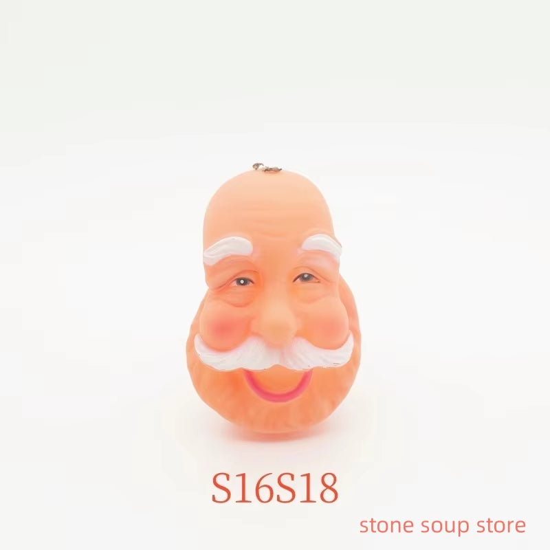 1Pc High-Quality 3D Vinyl Santa Claus Head Christmas Decorations Diy Accessories Craft Ornament Elderly Face