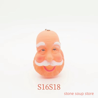 1Pc High-Quality 3D Vinyl Santa Claus Head Christmas Decorations Diy Accessories Craft Ornament Elderly Face