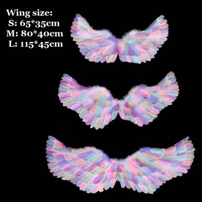 1Pcs Child Adult Angel Feather Wing Show Fairy Costume Cosplay Props Party Wedding Birthday Gift Halloween Decoration Christmas