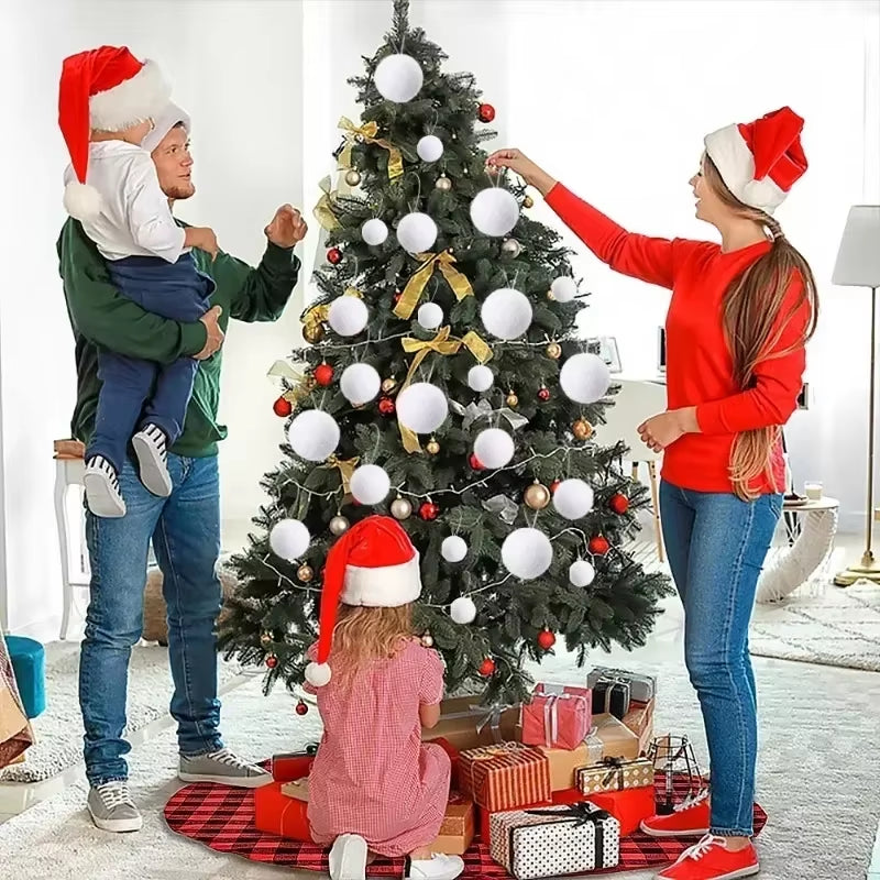 54/6PCS Foam Christmas Balls Xmas Tree Hanging Pendant White Snowball Wedding New Year Party Home Decorations Ball Ornament