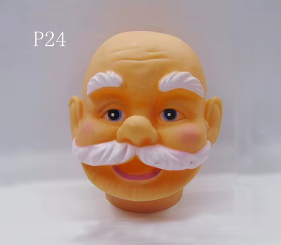 1Pc High-Quality 3D Vinyl Santa Claus Head Christmas Decorations Diy Accessories Craft Ornament Elderly Face