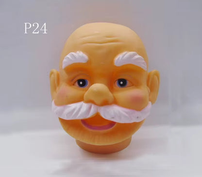 1Pc High-Quality 3D Vinyl Santa Claus Head Christmas Decorations Diy Accessories Craft Ornament Elderly Face