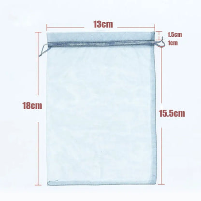 RE 100Pcs 22 Colors 7X9 9X12Cm 10X15 13X18Cm Wedding Christmas Gift Drawable Organza Bags Jewelry Packaging Display & Pouches 13
