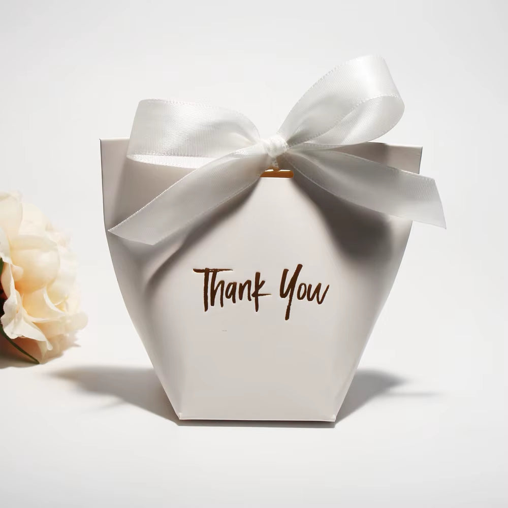 Chic Candy Gift Boxes | Black, White, Coffee | Gold 'Thank You' | Ribbon | for Christmas, Birthdays, Baby Showers, Weddings!