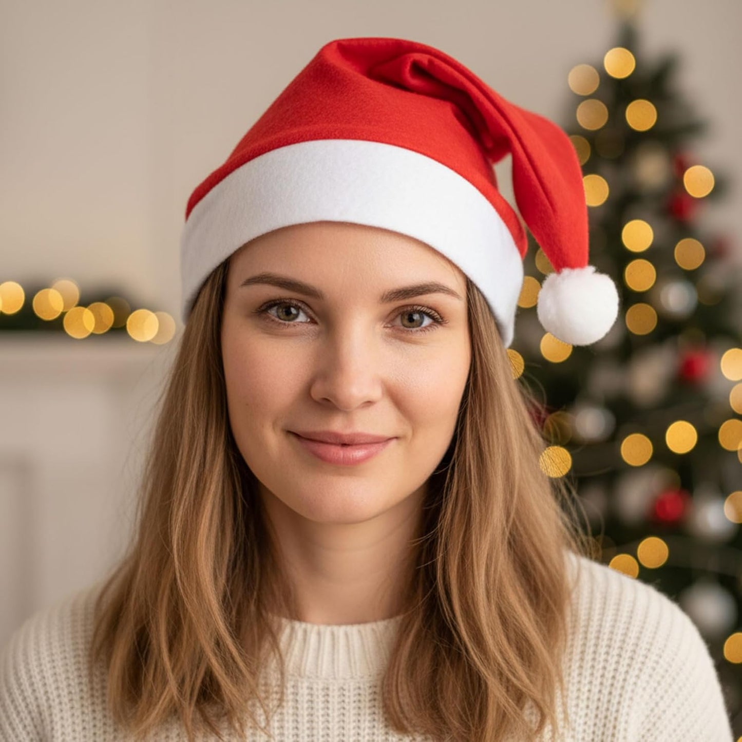 12Pc Christmas Santa Hat Pack - Red Santa Hat Multipack for Father Christmas Fancy Dress Accessories - Fun Festive Headwear Xmas Accessories for Xmas Office Party