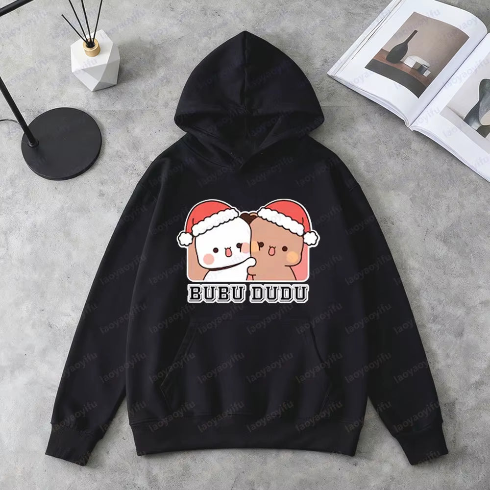 Bubu Dudu Christmas Sweatshirt Cute Couple Matching Clothing Kawaii Holiday Outfit Women Men Xmas Festival Costumes Casual Tops