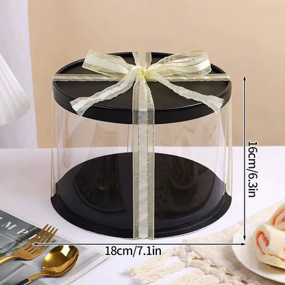Transparent Birthday Cake Box Clear Gift Box Bakery Wrapping Boxes Cake Dessert Storage Boxes Wedding Party Present Case