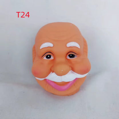 1Pc High-Quality 3D Vinyl Santa Claus Head Christmas Decorations Diy Accessories Craft Ornament Elderly Face