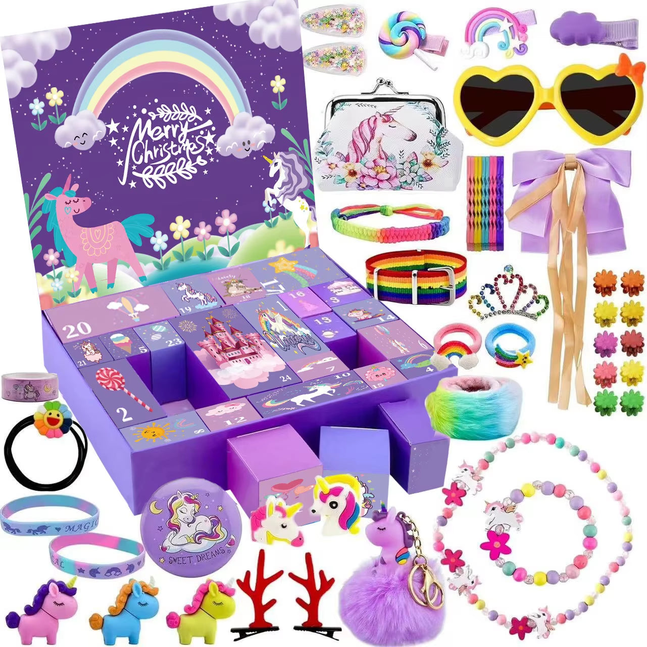 Christmas Advent Calendar Box for Girl Gift DIY Jewelry Hairpin Toy 24 Days Countdown Calendar 2025 New Year Christmas Gifts