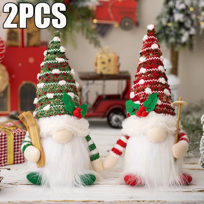 2025 Gnome Christmas Decorations 30Cm Light up Christmas Gnomes Plush Doll Ornaments Knited Elf Dwarf Gift Home Table Decoration