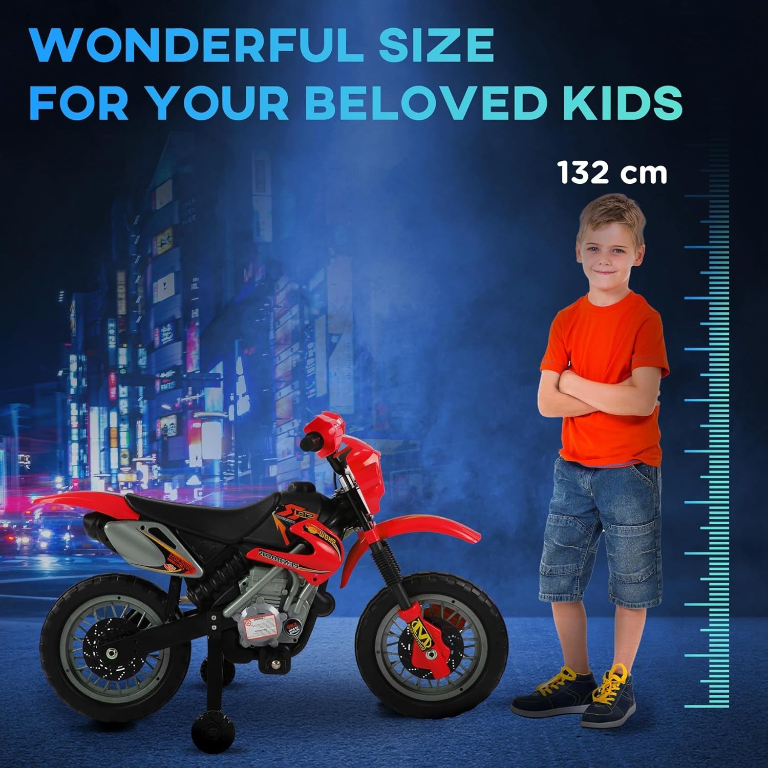 6V Kids Child Electric Motorbike Ride on Motorcycle Scooter Children Toy Gift for 3-6 Years (Red)