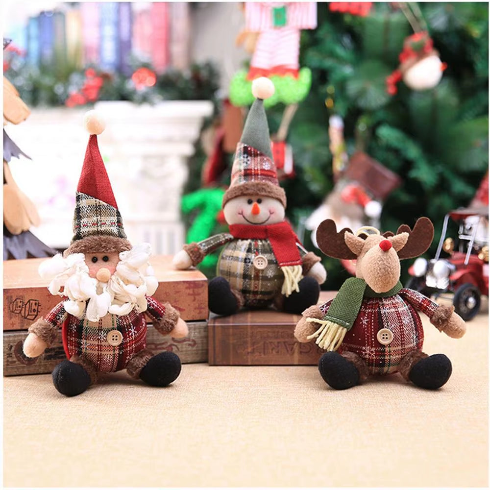 Christmas Dolls Tree Decor New Year Ornament Reindeer Snowman Santa Claus Standing Doll Navidad Decoration Merry Christmas 2023