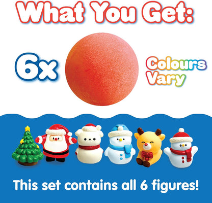 ZIMPLI - 6 X Large Santa Surprise Bath Bombs, 6 X Christmas Surprise Toys, Xmas Baff Bomb Gift Set for Children, Presents Aged 3 and Up