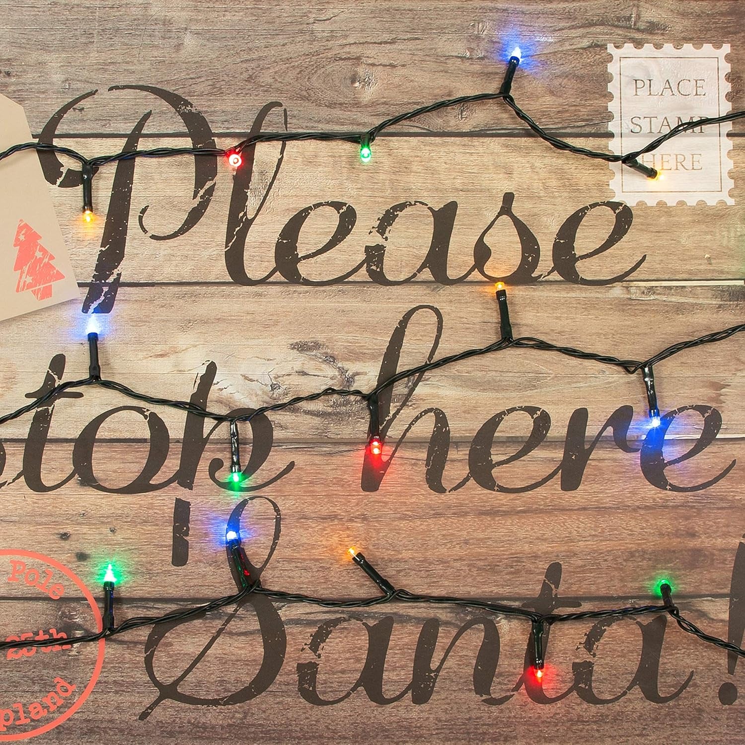 71160 Multi-Coloured Christmas Lights / 200 LED Christmas Tree Lights / 19.9 Metres Long/Battery Operated/Indoor or Outdoor Christmas Decorations / 8 Light Modes