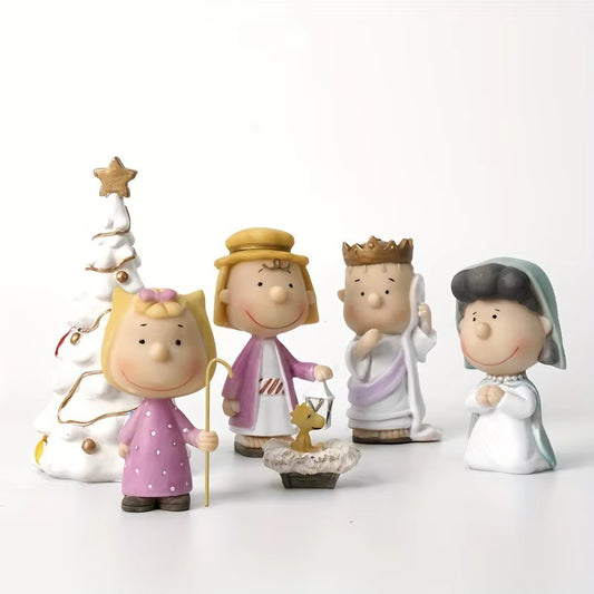 Crafts Resin Peanut Christmas Tree Cartoon Ornaments Custom for the Holidays the Christmas Figurines Pageant Peanuts Nativity Se