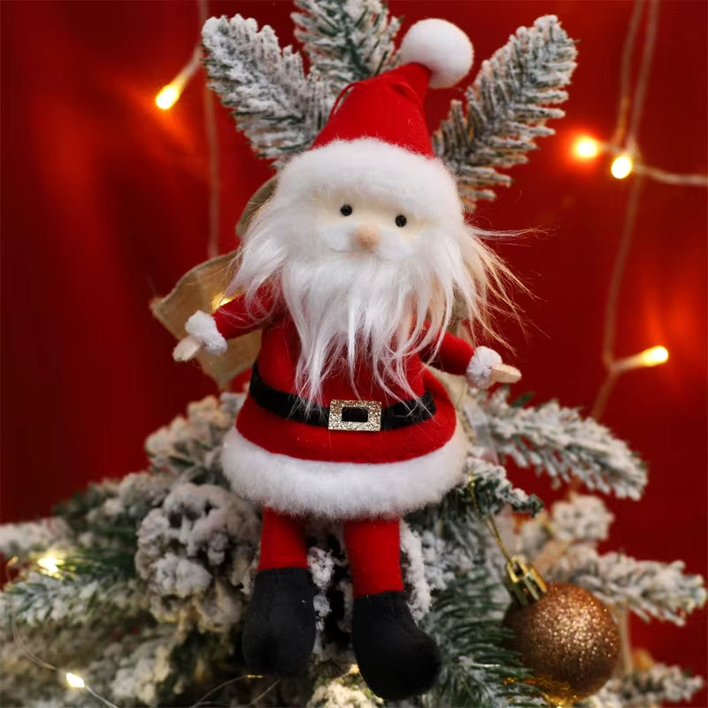 Christmas Elves Stuffed Plush Dolls Hanging Ornaments Xmas Tree Party Decor Cute Boy Girl Elf Hanging Pendants Gifts New Year