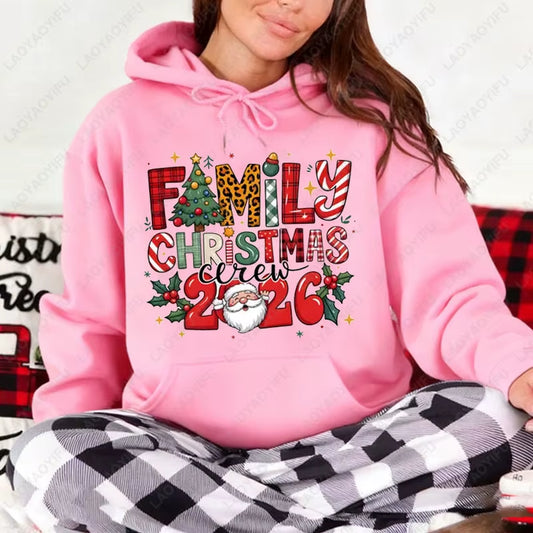 Womens Christmas Reindeer Graphic Sweatshirt Happy New Year! Fashion Pullovers New Autumn Winter Unisex Hoodies Holiday Hoody