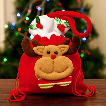 Christmas Gift Tote Bag for Adults and Kids Apple Treat Bag Festive Holiday Party Favor Bag Decorative Christmas Gift Wrapping
