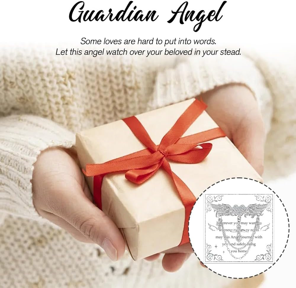Brooch Guardian Angel Gifts for Women Christmas Gifts Ideas Birthday Gift for Nan Mum Friends Sister Christian Christening Gift for Girls Her Hijab Pins Guardian Angel Brooches for Women Uk