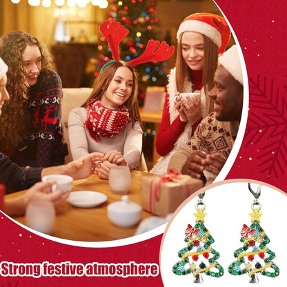 Christmas Tree Earrings,Christmas Earrings for Women Uk,Novelty Drop Dangle Earings Studs,Colourful Jewellery Tree Bow Earing Xmas Earring Accessories for Kids Girls Cheistmas Festive Party Gifts