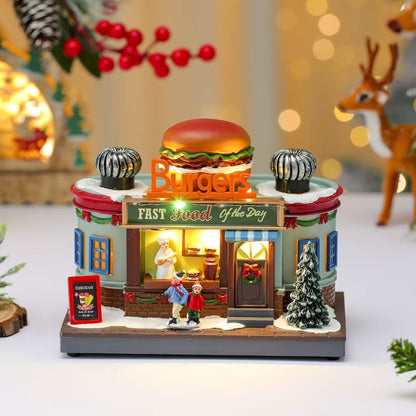 Christmas New Year Gift Rotating Glowing Octave Box Xmas Creative Kitchen Ornament Decoration Christmas Children Music Box Gift