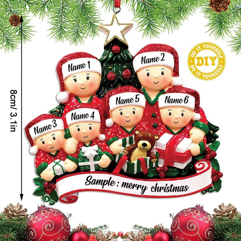 Christmas Pendant DIY Personal Family Christmas Decorations for Home 2D Acrylic Christmas Tree Hanging Ornament New Year 2026
