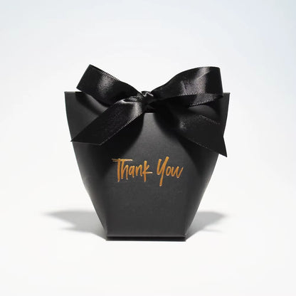 Chic Candy Gift Boxes | Black, White, Coffee | Gold 'Thank You' | Ribbon | for Christmas, Birthdays, Baby Showers, Weddings!