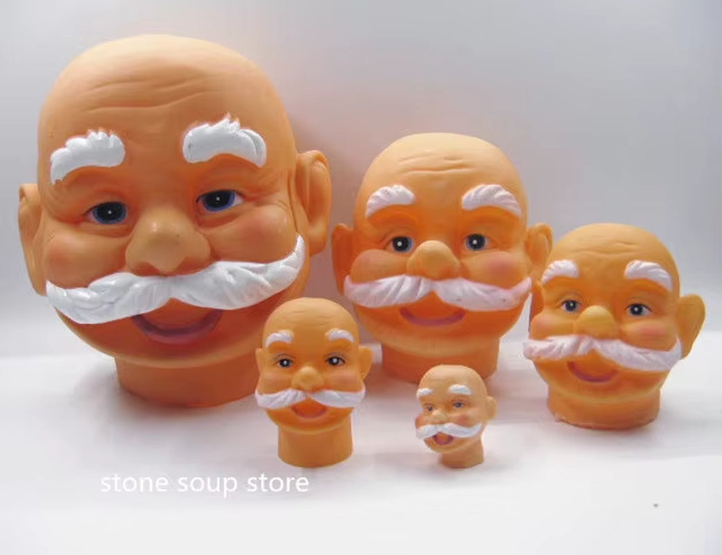 1Pc High-Quality 3D Vinyl Santa Claus Head Christmas Decorations Diy Accessories Craft Ornament Elderly Face