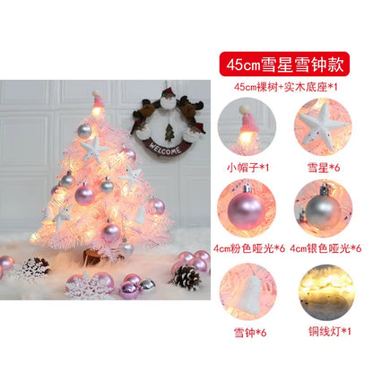 Pink Christmas Tree Package 45Cm/60Cm Mini Feather Christmas Tree Tabletop Ornament Christmas Ornament