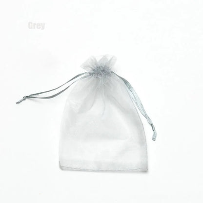 RE 100Pcs 22 Colors 7X9 9X12Cm 10X15 13X18Cm Wedding Christmas Gift Drawable Organza Bags Jewelry Packaging Display & Pouches 13