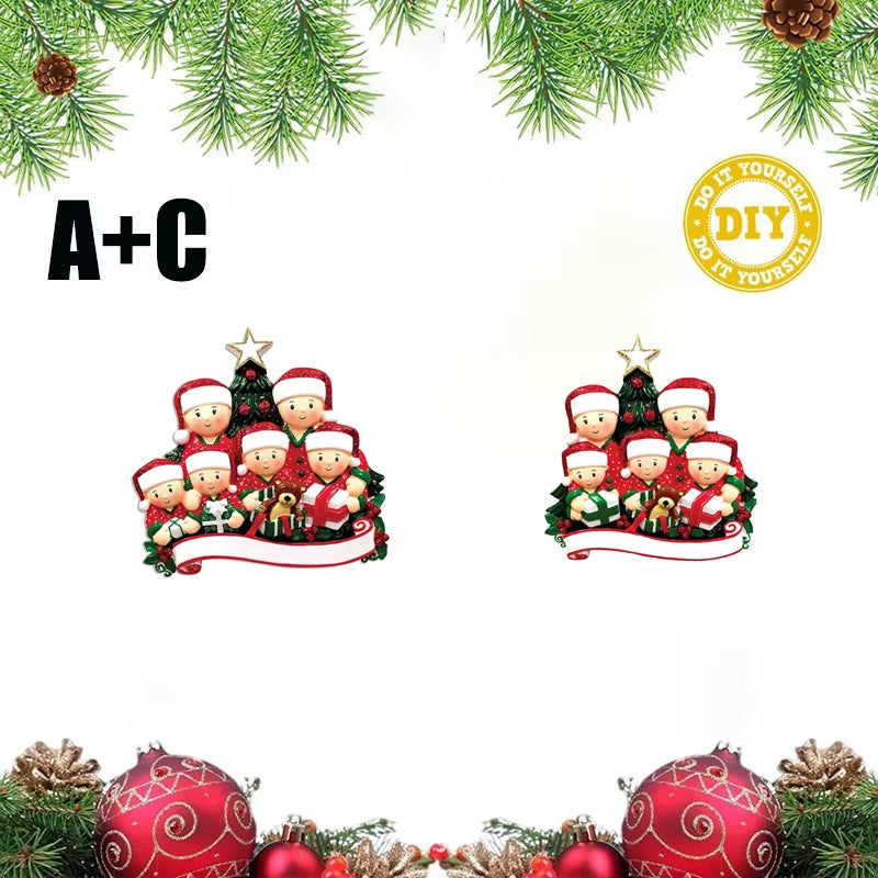 Christmas Pendant DIY Personal Family Christmas Decorations for Home 2D Acrylic Christmas Tree Hanging Ornament New Year 2026