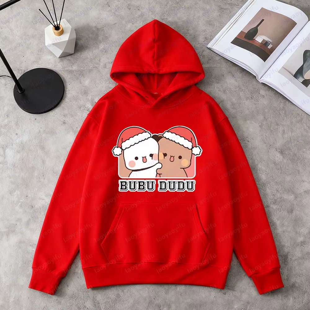 Bubu Dudu Christmas Sweatshirt Cute Couple Matching Clothing Kawaii Holiday Outfit Women Men Xmas Festival Costumes Casual Tops